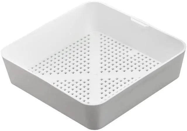 Main image of 8.5-inch Floor Sink Drain Cover Alternative, Square Drain Basket for Restaurants, Use Below 3 Compartment Sink. Sink Strainer with 0.19-inch Holes, Versatile Plastic Drain Screen Basket