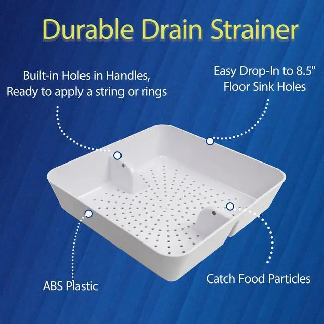 Alt view image 2 of 6 - Floor Sink Commercial Drain Cover Strainer ABS Plastic Drop-in Basket 8-1/2" x 8-1/2" x 2-1/4" (2"H ABS) - Suitable for Kitchen, Restaurant, bar, Buffet
