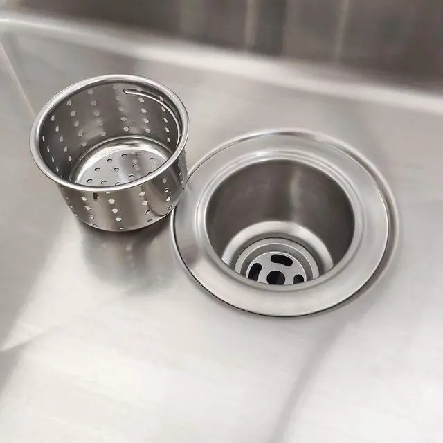 Alt view image 4 of 7 - Kitchen Sink Drain Basket Only, 3-inch Basket for Kitchen Sink Strainer Replacement, Deep Cup Strainers with Handle, SUS 304 Stainless Steel