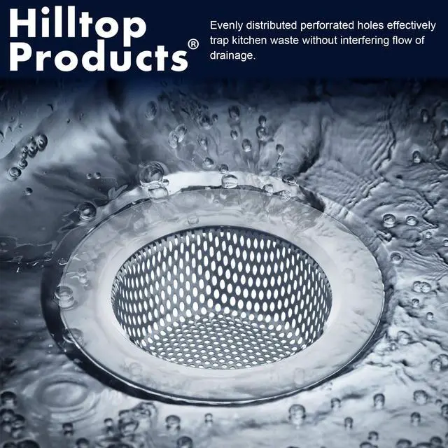 Alt view image 3 of 4 - 2 Pack - 4.5" Top / 3" Basket - Kitchen Sink Drain Strainer Large Basket Food Catcher. Stainless Steel
