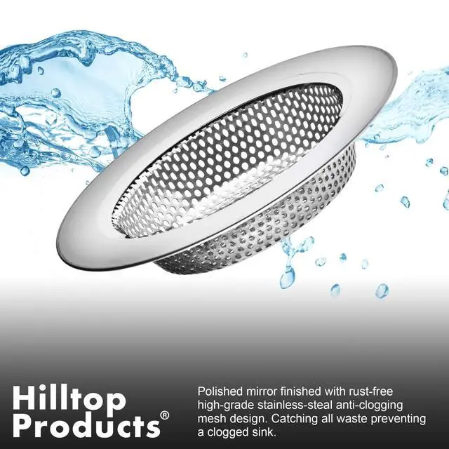 Alt view image 4 of 4 - 2 Pack - 4.5" Top / 3" Basket - Kitchen Sink Drain Strainer Large Basket Food Catcher. Stainless Steel