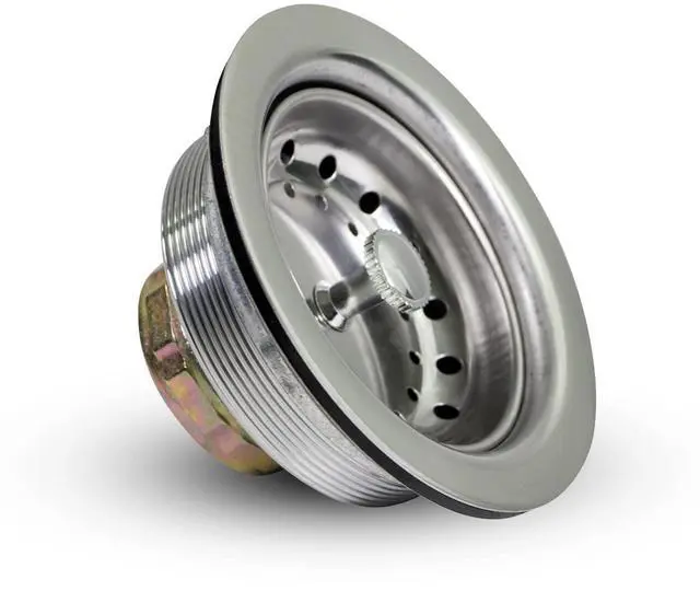 Main image of 9733 Kitchen Sink (3-1/2'' Inch) Stainless Steel Drain Assembly With Strainer Basket-and Rubber Stopper, 3.5