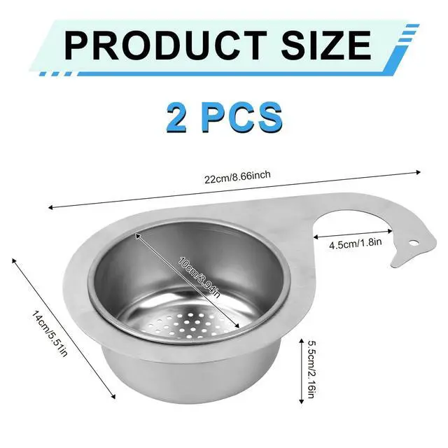 Alt view image 2 of 7 - 2pcs Swan-Shaped Drain Basket, Stainless Steel Sink Strainer Catcher Multi-Functional Quick Drain Kitchen Filter for Fruits Vegetables, Faucet Hanging (Small)
