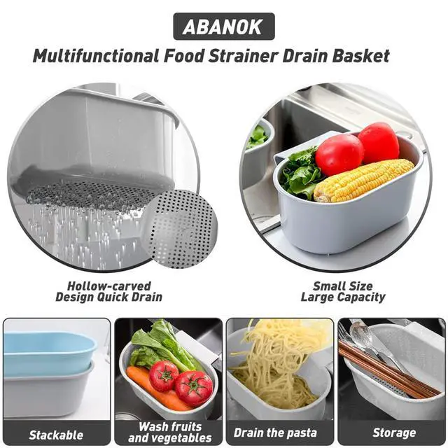 Alt view image 5 of 7 - Sink Drain Strainer Basket, Multifunction Sink Strainer Kitchen Food Catcher for Filter Kitchen Waste and Wash Vegetables Fruits (Grey)
