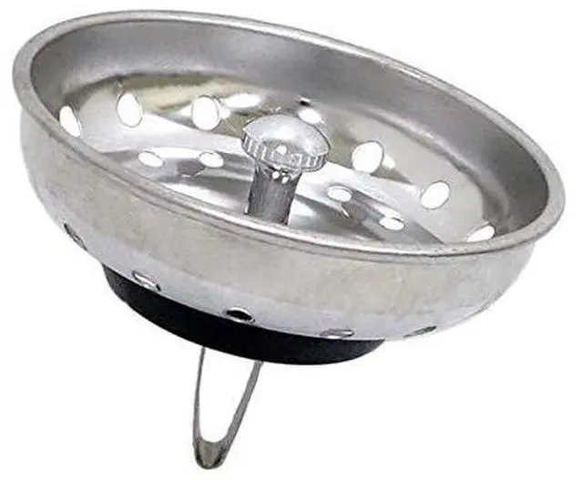 Main image of Kitchen Sink Basket Strainer Replacement for US Standard Drains (3-1/2 Inch), Premium 304 Stainless Steel Body W/with Brass Post (Spring Clip) 1 Pack