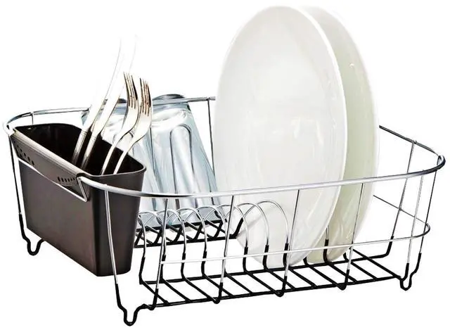 Main image of Deluxe Chrome-Plated Steel Small Dish Drainers (Black)