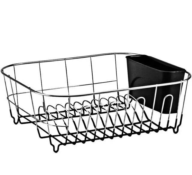 Alt view image 2 of 7 - Deluxe Chrome-Plated Steel Small Dish Drainers (Black)