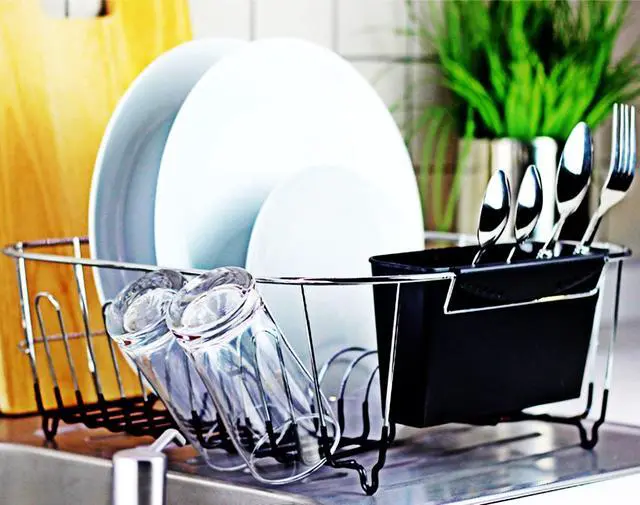 Alt view image 7 of 7 - Deluxe Chrome-Plated Steel Small Dish Drainers (Black)