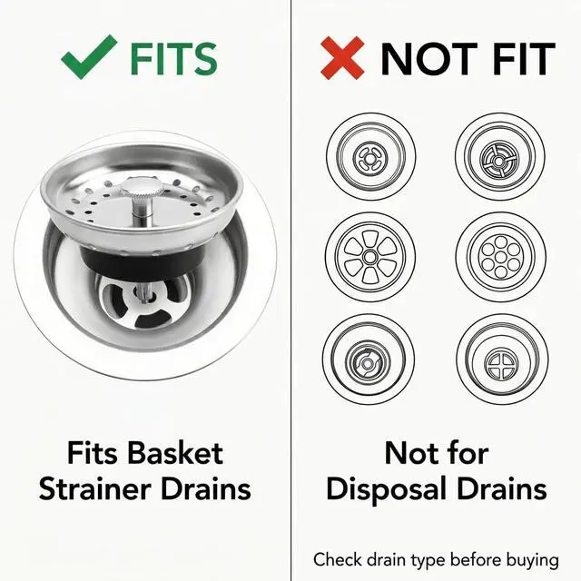 Alt view image 2 of 7 - 4 Pack Kitchen Sink Strainer Baskets with Removable Rubber Stoppers, Stainless Steel Replacement for Select 3.5" Basket Strainer Drains, Easy Clean, Rust Resistant