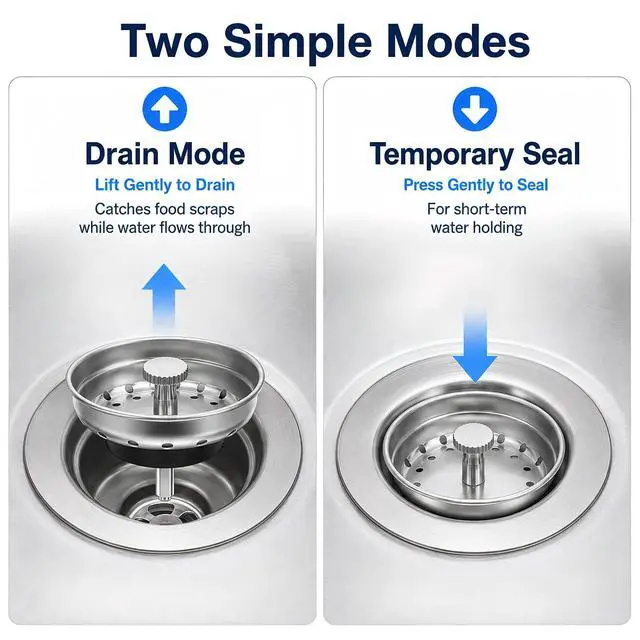 Alt view image 5 of 7 - 4 Pack Kitchen Sink Strainer Baskets with Removable Rubber Stoppers, Stainless Steel Replacement for Select 3.5" Basket Strainer Drains, Easy Clean, Rust Resistant