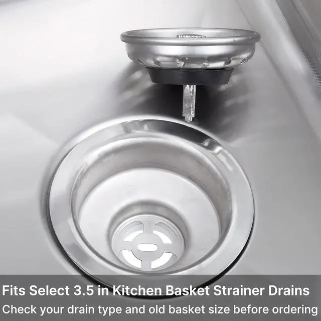 Alt view image 7 of 7 - 4 Pack Kitchen Sink Strainer Baskets with Removable Rubber Stoppers, Stainless Steel Replacement for Select 3.5" Basket Strainer Drains, Easy Clean, Rust Resistant