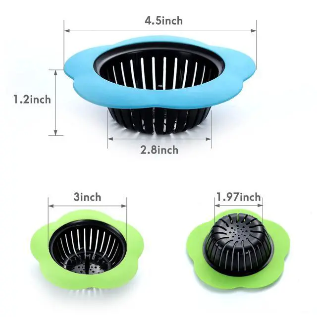 Alt view image 2 of 6 - 2 Pcs Kitchen Sink Strainer, Upgraded Silicone Sink Drain Strainer