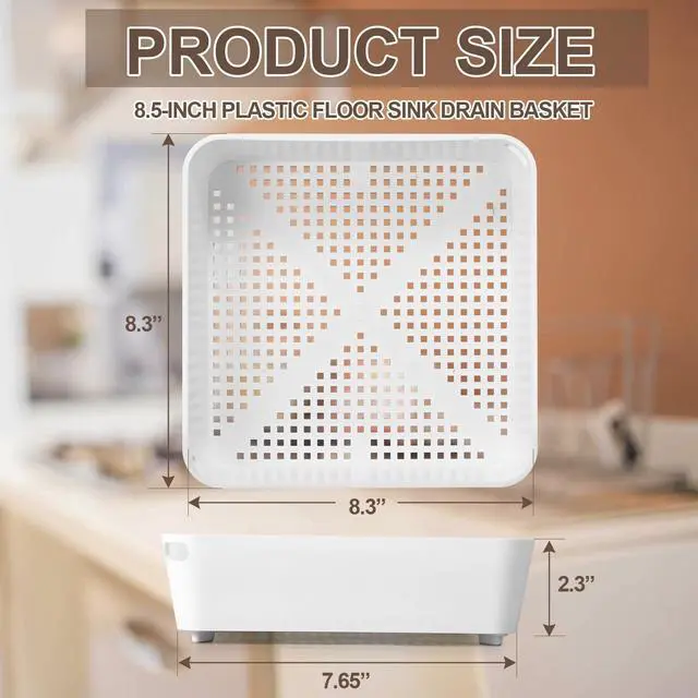 Alt view image 2 of 7 - 1 Pcs 8.5 x 8.5 x 2.5 Inch Floor Sink Drain Covers Commercial Plastic Floor Drain Strainer Plastic Drains Screen Basket Suitable for Commercial Kitchen Restaurant Diner Cafe