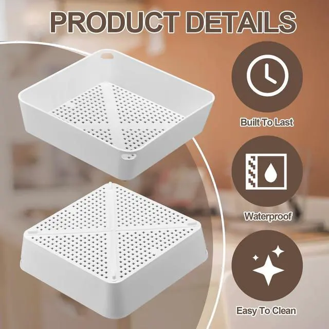 Alt view image 3 of 7 - 1 Pcs 8.5 x 8.5 x 2.5 Inch Floor Sink Drain Covers Commercial Plastic Floor Drain Strainer Plastic Drains Screen Basket Suitable for Commercial Kitchen Restaurant Diner Cafe