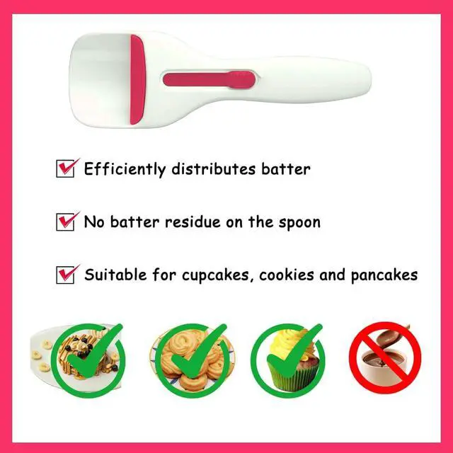 Alt view image 2 of 6 - Cupcake Batter Dispenser Scoop with One-Touch Sliding Button - Professional Cake Batter Distribution Tool for Kitchen Baking - Easy Clean Pastry Batter Scoop for DIY Cupcakes & Pancakes