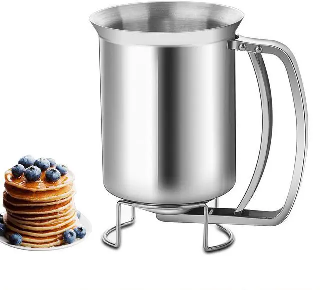 Main image of Stainless Steel Pancake Batter Dispenser - Perfect for Pancakes, Cupcakes, Muffins, and Waffles(800ml)