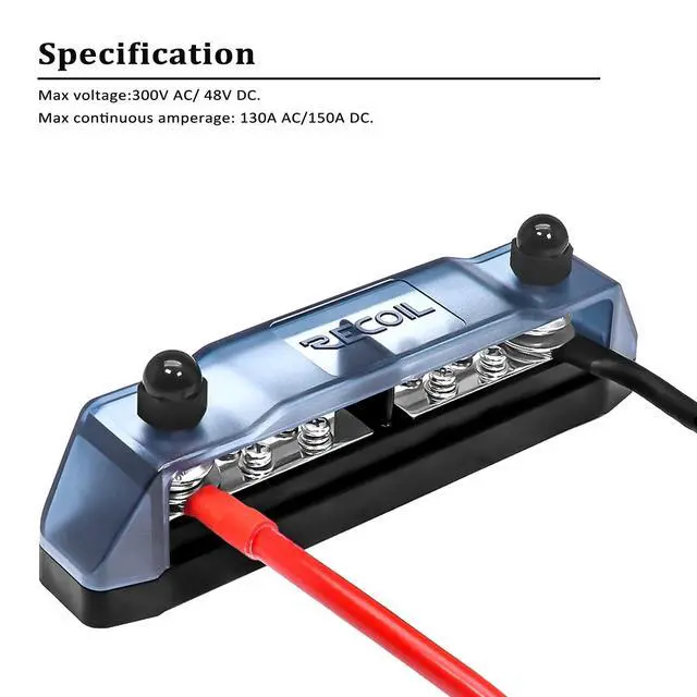 Alt view image 2 of 5 - BBPG5 Bus Bar Stud Positive and Negative Power Distribution Block