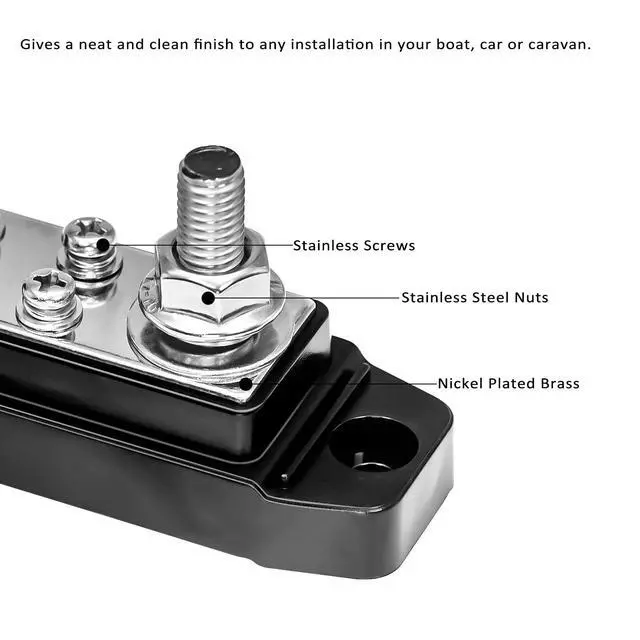Alt view image 4 of 5 - BBPG5 Bus Bar Stud Positive and Negative Power Distribution Block