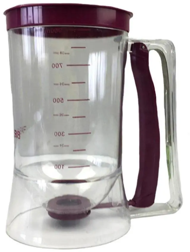 Main image of Pancake Batter Dispenser, 4-Cup Batter Dispenser Cupcake Separator Tool with Squeeze Handle & Measuring Marks, Pancake Griddle Maker for Pancakes, Cupcake, Waffle, Muffin Mix