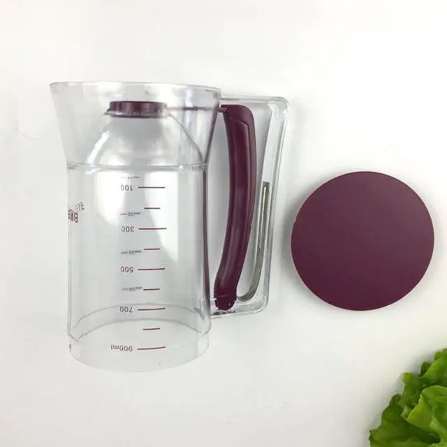 Alt view image 5 of 7 - Pancake Batter Dispenser, 4-Cup Batter Dispenser Cupcake Separator Tool with Squeeze Handle & Measuring Marks, Pancake Griddle Maker for Pancakes, Cupcake, Waffle, Muffin Mix