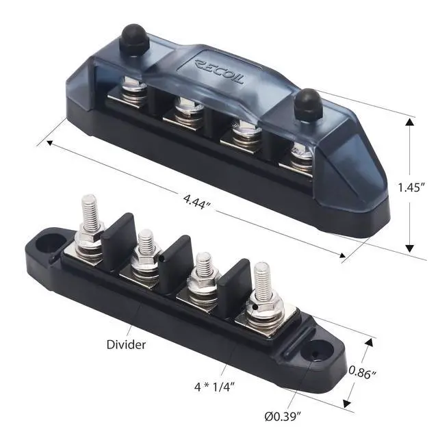 Alt view image 4 of 5 - BBSPG4 4 Position Bus Bar Terminals Power Distribution Block