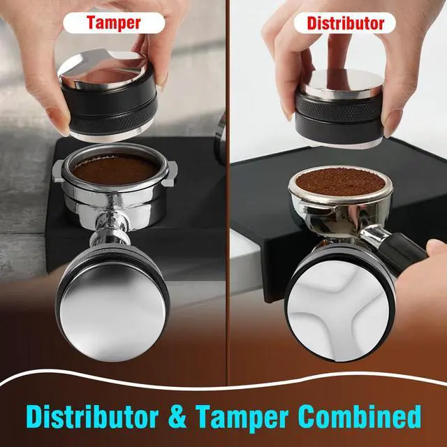 Alt view image 5 of 7 - Espresso Accessories Kit,51mm Coffee Distributor & Tamper Leveler,Dosing Funnel set and WDT Tool for Delonghi,Brebille and Casabrews 51mm Machine and Portafilters.