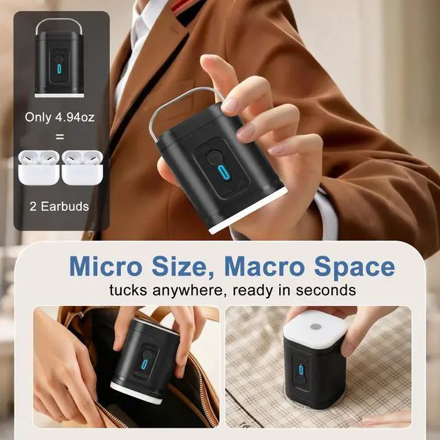 Alt view image 3 of 6 - 3-in-1 Cordless Mini Travel Vacuum Pump for Storage Bags with 5 Nozzles