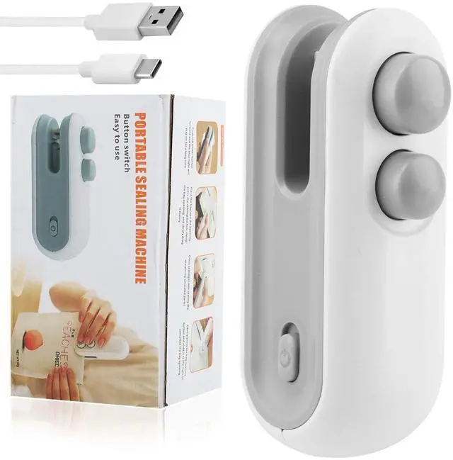 Main image of 2 in 1 Mini Bag Sealer, Rechargeable Bag Sealer Heat Seal with Cutter, Magnet Mini Resealer Machine Portable Resealer for Plastic Bags Snacks & Food Storage