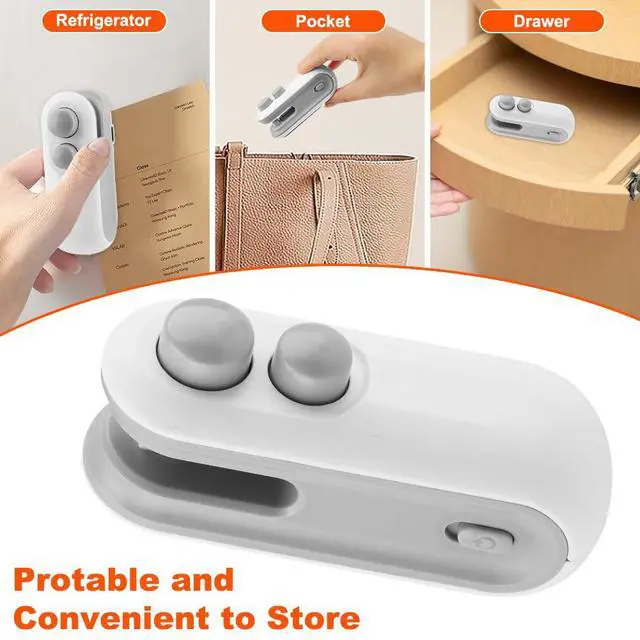 Alt view image 6 of 7 - 2 in 1 Mini Bag Sealer, Rechargeable Bag Sealer Heat Seal with Cutter, Magnet Mini Resealer Machine Portable Resealer for Plastic Bags Snacks & Food Storage