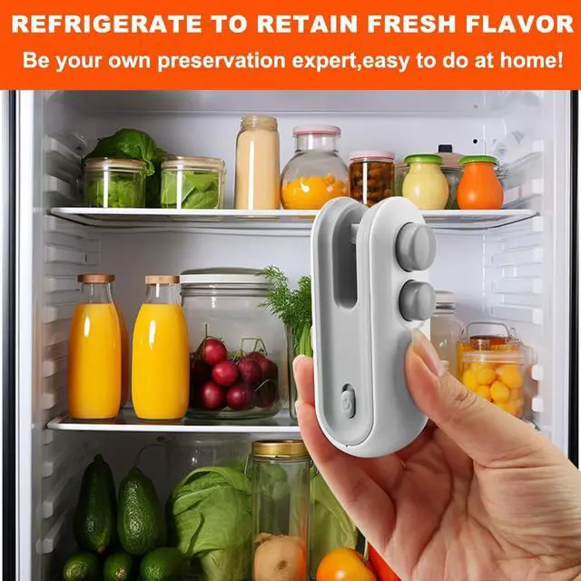 Alt view image 7 of 7 - 2 in 1 Mini Bag Sealer, Rechargeable Bag Sealer Heat Seal with Cutter, Magnet Mini Resealer Machine Portable Resealer for Plastic Bags Snacks & Food Storage
