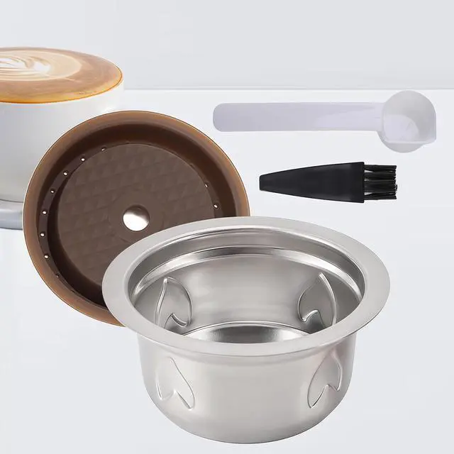 Main image of Refillable Coffee Capsule: Compatible with Nespresso VERTUO Coffee Capsules, Stainless Steel 230ml Capacity Reusable Coffee Filter Pod Kit for Home, Office