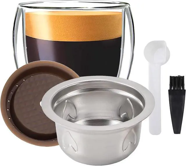 Alt view image 7 of 7 - Refillable Coffee Capsule: Compatible with Nespresso VERTUO Coffee Capsules, Stainless Steel 230ml Capacity Reusable Coffee Filter Pod Kit for Home, Office