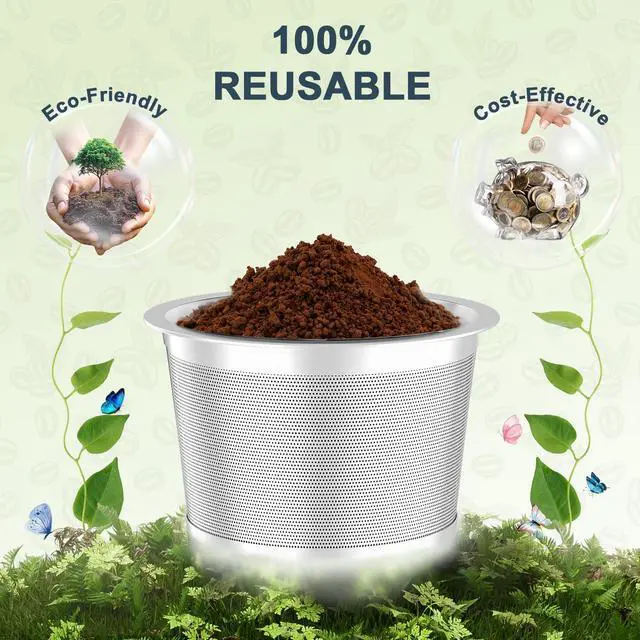 Alt view image 5 of 7 - 2 Pack Reusable K Cup for Keurig 1.0, Stainless Steel Reusable K Cups for Keurig 1 Prong Coffee Maker K Cup Reusable Coffee Pods with Heat Resistant Handles and Scoop, NO BPA