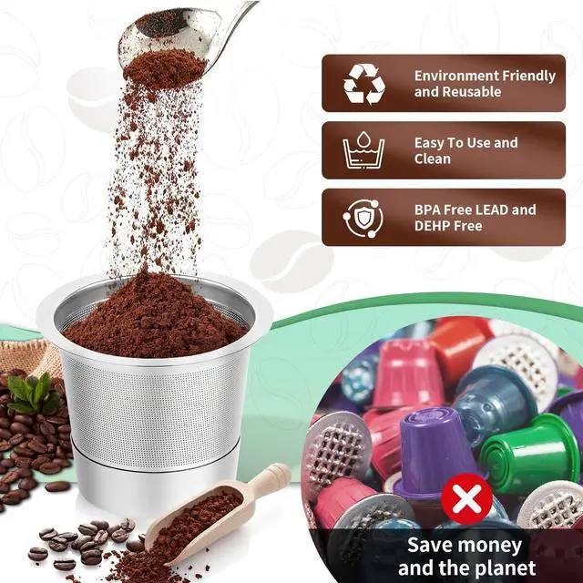 Alt view image 3 of 7 - 2 Pack Reusable K Cups for Keurig 1.0, Stainless Steel Reusable Coffee Pods