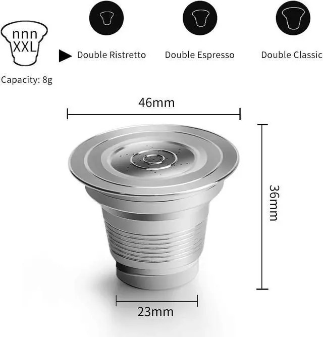 Alt view image 5 of 7 - 1 Pcs Reusable Stainless Steel Coffee Capsules Compatible with L'OR Barista LM8012 / 60 Refillable Coffee Pods Metal L'or Espresso Pods