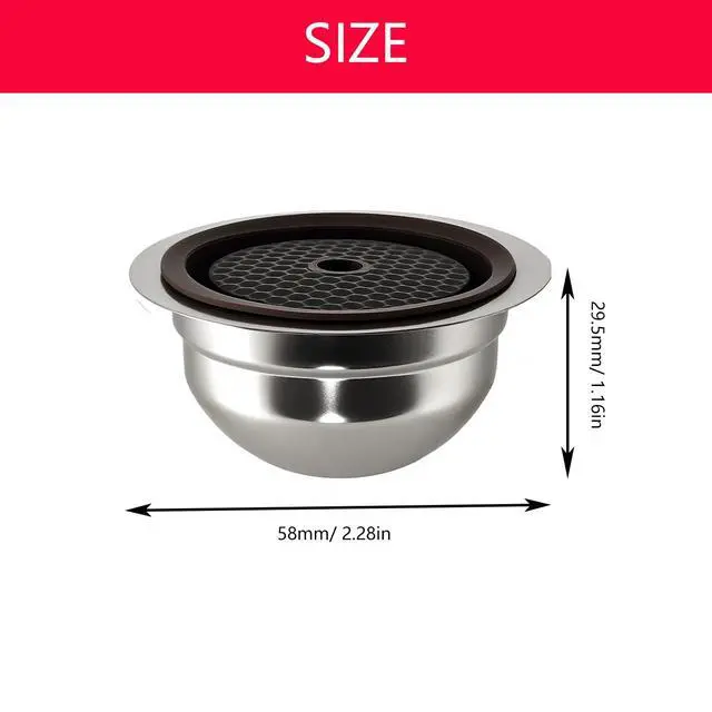 Alt view image 7 of 7 - Stainless Steel Reusable Coffee Pods 230ml Refillable Capsules Compatible with Nespr*sso Ve*rtuo PLUS NEXT POP GCA1 and ENV135 Series With 4 Barcode Stickers,Silicone Lid (230ML)