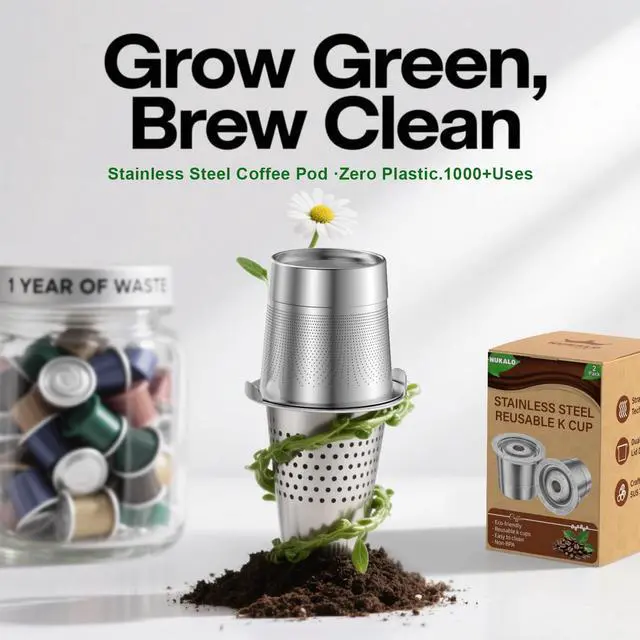 Alt view image 2 of 7 - 4-Pack Reusable K Cups for Keurig: Stainless Steel Reusable Coffee Pods for Keurig 1.0 - Eco-Friendly & Cost-Saving Coffee Filters for Daily Brewing - Easy to Fill & Clean