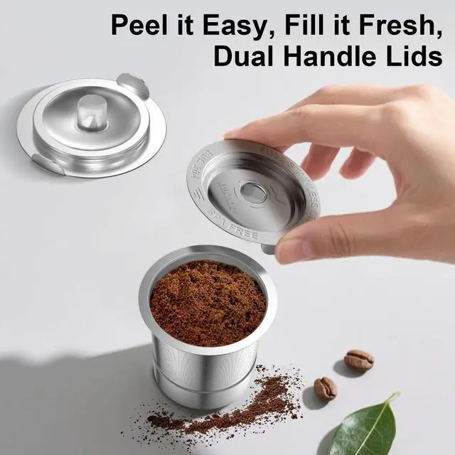 Alt view image 5 of 7 - 4-Pack Reusable K Cups for Keurig: Stainless Steel Reusable Coffee Pods for Keurig 1.0 - Eco-Friendly & Cost-Saving Coffee Filters for Daily Brewing - Easy to Fill & Clean