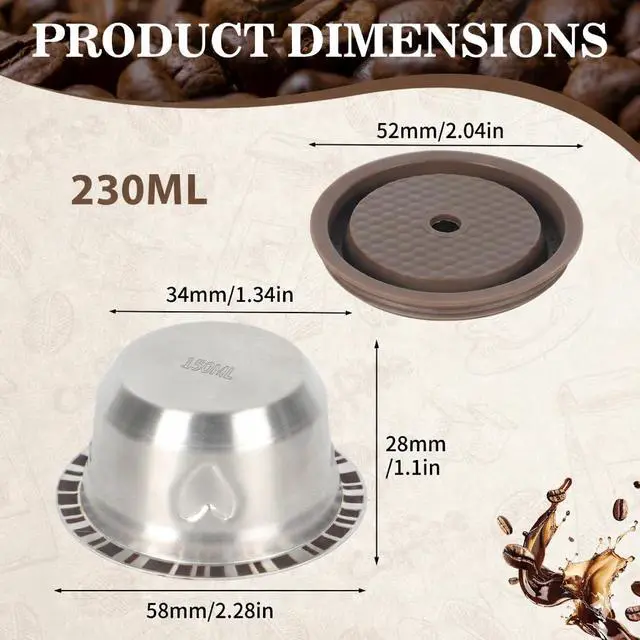 Alt view image 2 of 7 - 230ml Reusable Coffee Pod for Vertuo Pop Next Plus