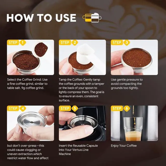 Alt view image 3 of 7 - Stainless Steel Reusable Coffee Capsule, Metal Refillable Coffee Pod Brewing Espresso 70ML/2.40Z(SMALL), Compatible with N-espresso Ver-tuoPlus XN903/XN900 / Vertuo-line GCA1/ENV135/ENV150