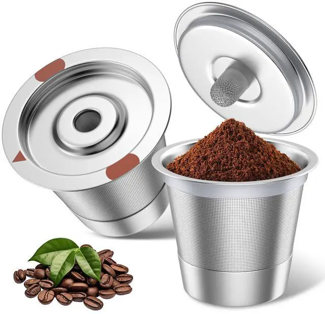 Main image of 2 Pack Reusable K Cups for Keurig 1.0 & 2.0, Food Grade SUS304 Stainless Steel Reusable Coffee Pods, BPA-Free Refillable K Cups for K-Classic K-Mini