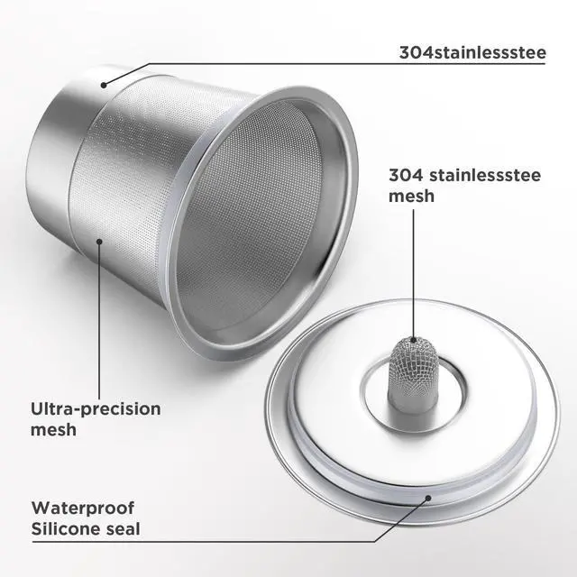 Alt view image 2 of 7 - 2 Pack Reusable K Cups for Keurig 1.0 & 2.0, Food Grade SUS304 Stainless Steel Reusable Coffee Pods, BPA-Free Refillable K Cups for K-Classic K-Mini