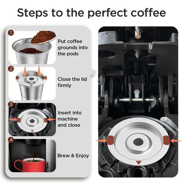 Alt view image 4 of 7 - Reusable k Cup Coffee Filters,Universal stainless steel Refillable k Cups Filter Use for Keurig 2.0 and 1.0 Coffee Makers-brewers (2 stainless steel)