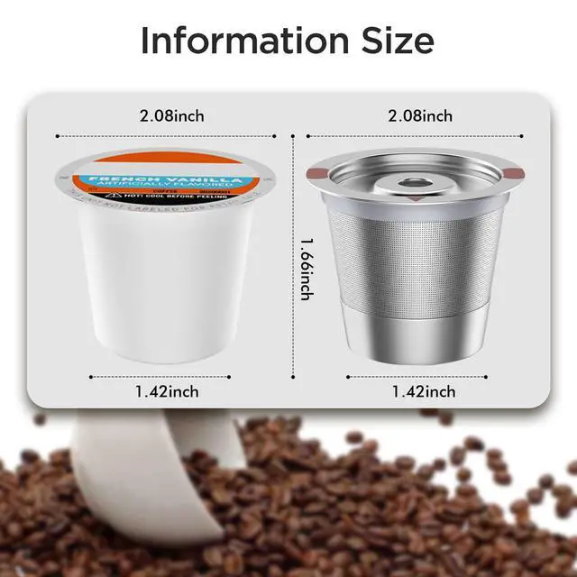 Alt view image 7 of 7 - Reusable k Cup Coffee Filters,Universal stainless steel Refillable k Cups Filter Use for Keurig 2.0 and 1.0 Coffee Makers-brewers (2 stainless steel)