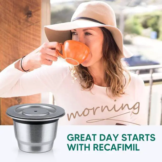 Alt view image 2 of 6 - Reusable Coffee Capsule Compatible with Nes OriginalLine Machine Stainless Steel Refillable Coffee Pod Filter with tamper and Spoon for Nes Coffee Maker