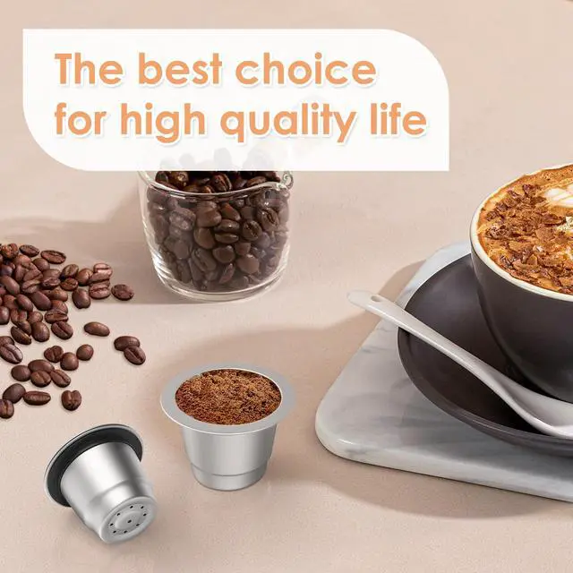 Alt view image 7 of 7 - Stainless Steel Coffee Pod, Metal Refillable Capsules for Nespresso