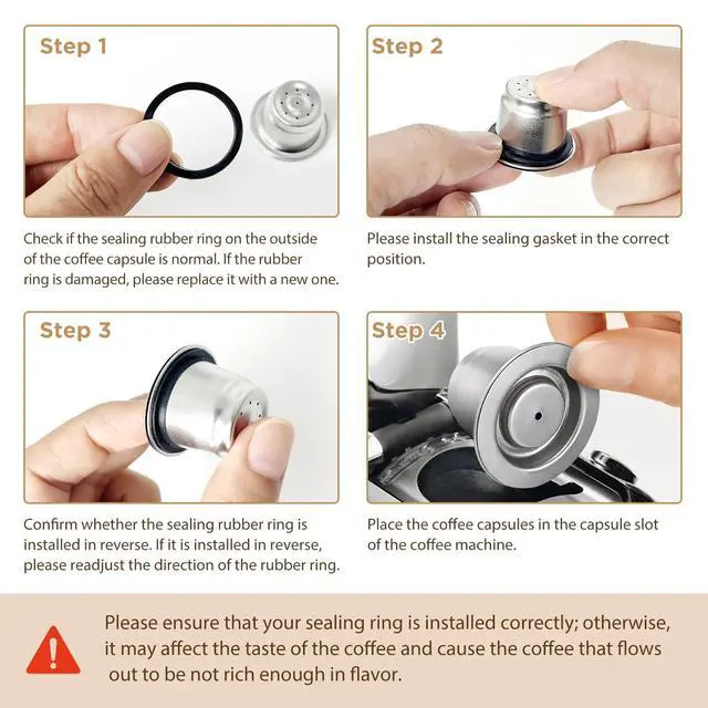 Alt view image 3 of 7 - Stainless Steel Coffee Pod, Metal Refillable Capsules for Nespresso