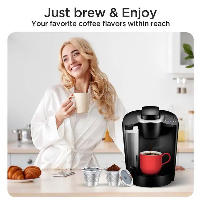 Alt view image 6 of 7 - Reusable k Cup Coffee Filters,Universal stainless steel Refillable k Cups Filter Use for K 2.0 and 1.0 Coffee Makers-brewers (2)