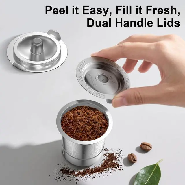 Alt view image 5 of 7 - Reusable K Cups for Keurig: Full Stainless Steel Refillable K Cups, Reusable Coffee Filter for Keurig 1.0 Coffee Machines - Eco-Friendly, Easy to Fill and Clean, Lid-Body Tight Seal, Stratum Flow Tech