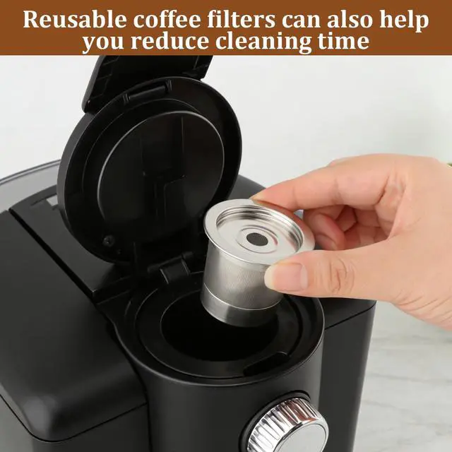 Alt view image 4 of 7 - 4-Pack Reusable Coffee Pods & Capsules for Ninja Coffee Maker CFP101 & PB051, 304 Stainless Steel Filters with Measuring Spoon & Rubber Seals for Ninja Accessories
